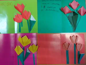 Продолжение изучение техники оригами в УО «Художественное конструирование» 1 марта